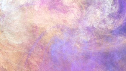 Abstract orange and violet fantastic clouds. Colorful fractal background. Digital art. 3d rendering.