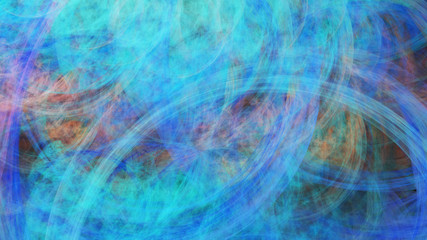 Obraz na płótnie Canvas Abstract blue and orange fantastic clouds. Colorful fractal background. Digital art. 3d rendering.