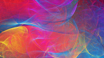 Abstract purple and blue chaotic shapes. Colorful fractal background. Digital art. 3d rendering.