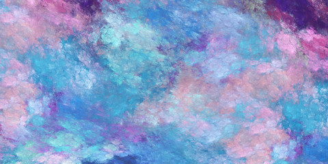 Abstract blue and rose fantastic clouds. Colorful fractal background. Digital art. 3d rendering.