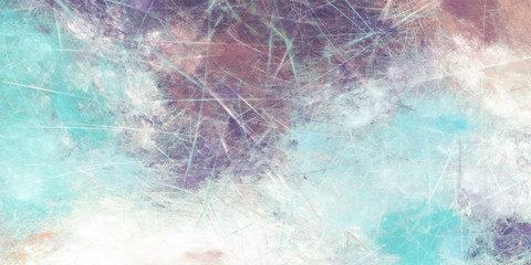 Abstract turquoise and beige fantastic clouds. Colorful fractal background. Digital art. 3d rendering.