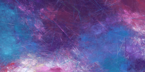 Abstract blue and rose fantastic clouds. Colorful fractal background. Digital art. 3d rendering.