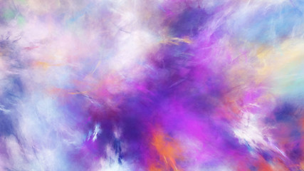 Fototapeta na wymiar Abstract blue and violet fantastic clouds. Colorful fractal background. Digital art. 3d rendering.
