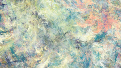 Fototapeta na wymiar Abstract green and orange marble texture. Colorful fractal background. Digital art. 3d rendering.
