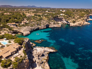 Aerial View of Cala del Moro, Cala Llombards, Maiorca, Baleari, Spain