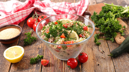 tabbouleh salad with couscous and vegetable