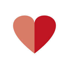 Heart icon. Two piece heart vector. Half heart.