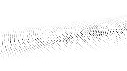 Vector abstract white futuristic background. Big data visualization. Digital dynamic wave of particles. - obrazy, fototapety, plakaty