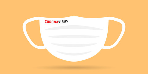 Surgical mask or medical mask isolated. Protection from virus or coronavirus. Vector illustration