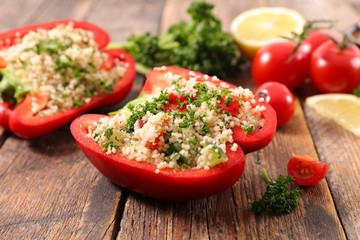 stuffed bell pepper with tabbouleh