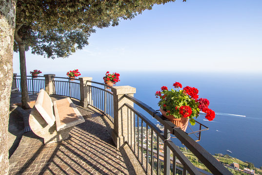 Viewpoint in Pogerola village, Amalfi coast, Italy