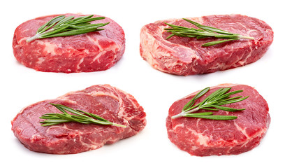 Steak beef Isolated on white background. Fresh organic meat