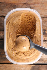 coffee ice cream- top view