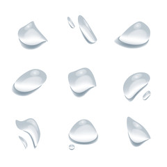 realistic water drop vectors isolated on white background, clear drop splash and rainy crystal illustration ep26