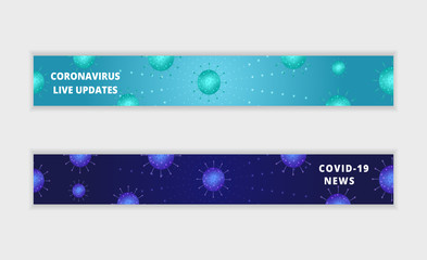 Coronavirus updates and news (COVID-19) outbreak wide banner set