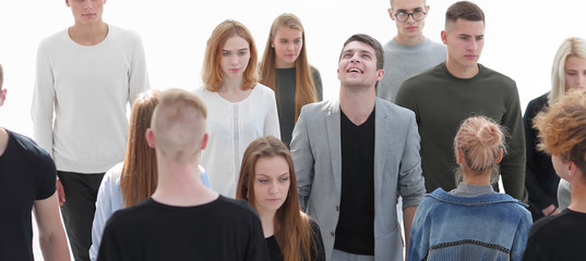 Obraz premium group of diverse young people . isolated on white