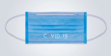 Anti virus protection mask to prevent corona COVID-19 infection with text. Mask Carbon