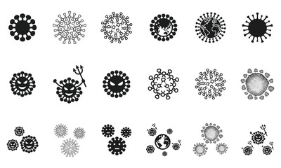 Icon representing a coronavirus suitable for design
