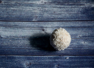 close up of a blue jeans on a white background