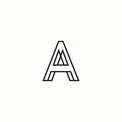 letter AA logo vector