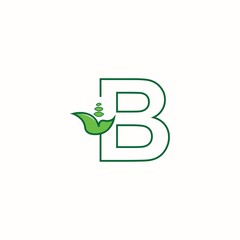 letter b and leaf logo