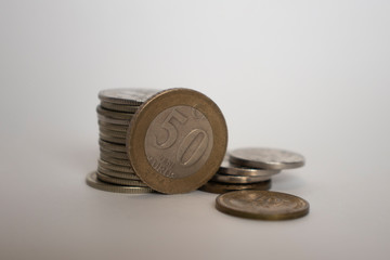 coin worth fifty yeni kurus.
