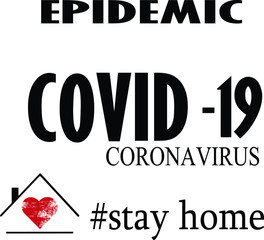  Pandemic Covid-19 warning red grunge text. Trendy design element for prints, web pages, banners, posters and background