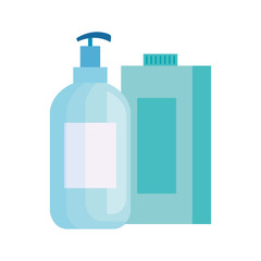 bottles of cleaning products isolated icon vector illustration design