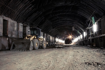 Fototapeta na wymiar A huge subway tunnel under construction