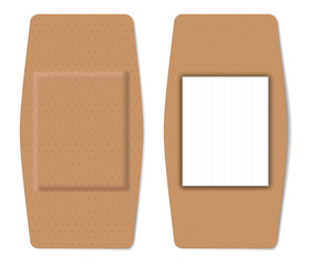 Adhesive plaster bandage, realistic vector illustration. First aid band for wound care