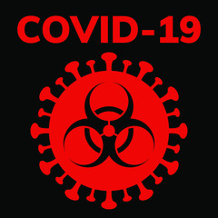 coronavirus biohazard warning sign vector