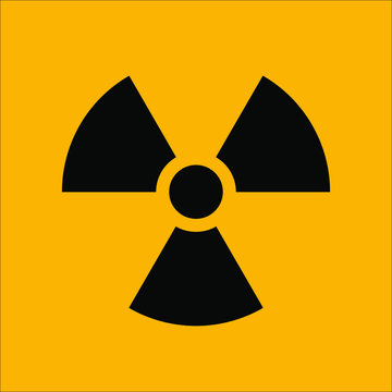radiation warning sign on yellow background