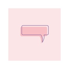 Fototapeta na wymiar Speech Bubble. Unique shape. Separated Outline. Pink shadow. Blank empty sticker. Graphic Vector illustration. Cartoon Comic style. Simple, minimal design. Isolated Icon. Conversation concept