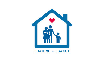 Stay Home Stay Safe Icon vector illustration