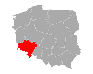 Karte von Dolnoslaskie in Polen