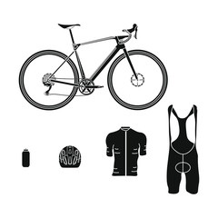 gravel bike kit on white background vector
