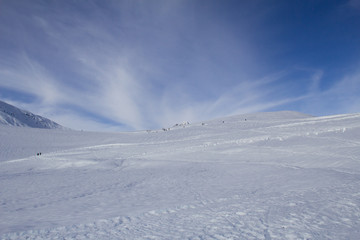 ski mountaineering on the slopes of Pian Munè in Val Varaita