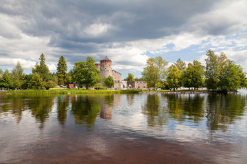 Fototapeta na wymiar Savonlinna, Finland - Olavinlinna castle 