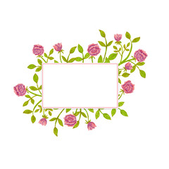 hand drawn roses flowers frame, floral border, for greeting card, invitation, summer floral ornament, soft color frame, celebration cards, botanical border, soft