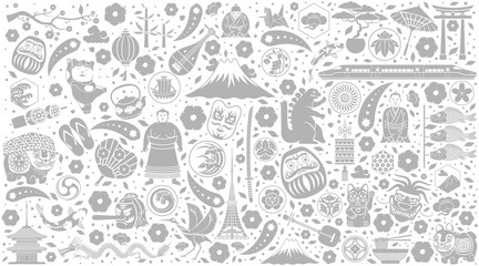 Vector illustration color background Welcome to Japan