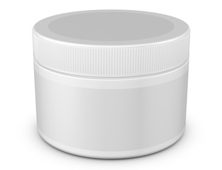 Realistic 3D Jar Mock Up Template on White Background.3D Rendering,3D Illustration.Copy Space