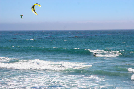 Central Coast California kiteboarding in the Pacific ocean