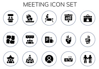 Modern Simple Set of meeting Vector filled Icons