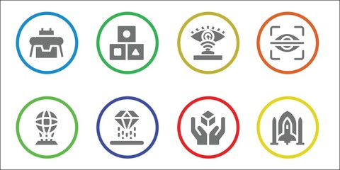 Fototapeta premium Modern Simple Set of futuristic Vector filled Icons