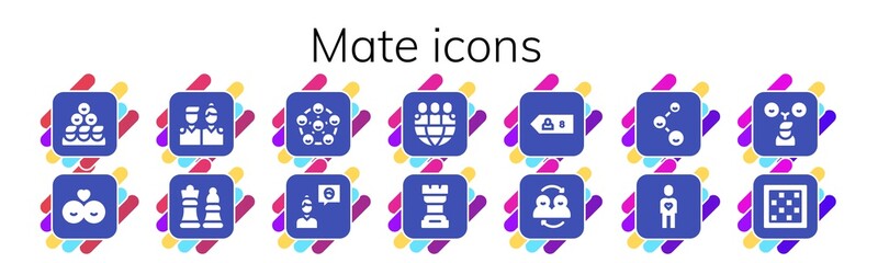 Modern Simple Set of mate Vector filled Icons