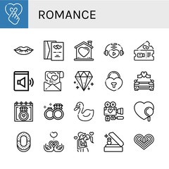 Set of romance icons