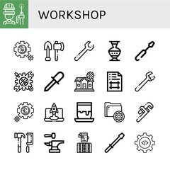 workshop simple icons set