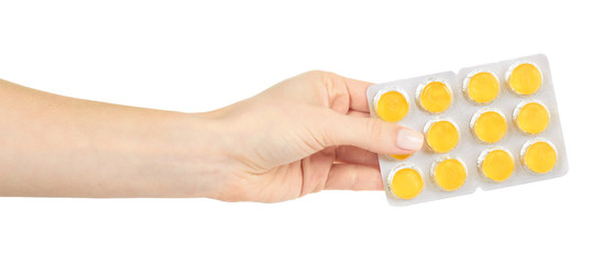 Throat ache pills in bister.