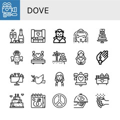 dove simple icons set