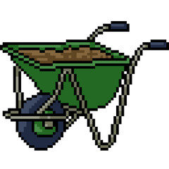 Fototapeta premium vector pixel art isolated garden cart